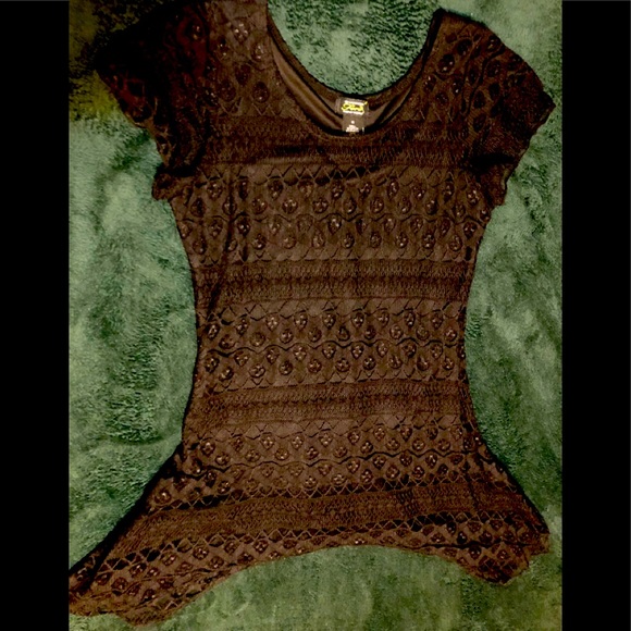 Ford Tops - Black lace tunic blouse